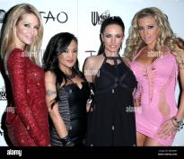 Jessica Drake in red, alektra blue second from right and Samantha Saint in pink https://avn.com/galleries/wicked-pictures-aee-party-at-tao-511183 names at bottom