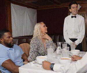 They are Nina Kayy, Jordi El Nino Polla, Jamie Knoxx
https://www.brazzers.com/video/7996201/waiter-gets-served-a-big-round-ass