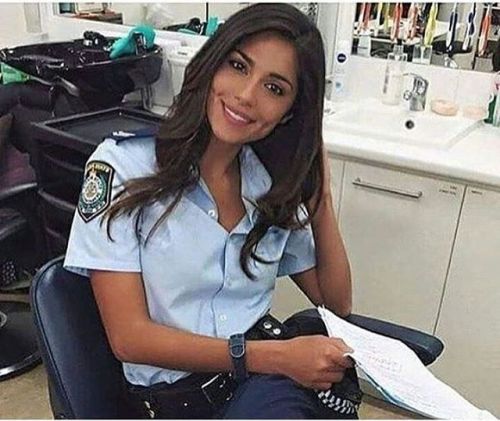 This isnt a porn star.
Her name is Pia Miller and she plays a cop in the TV show Home and Away