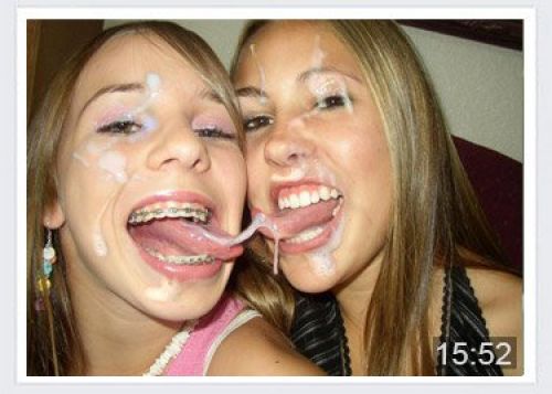 It's a photoshopped picture of two random girls. They aren't porn stars and the jizz is fake.