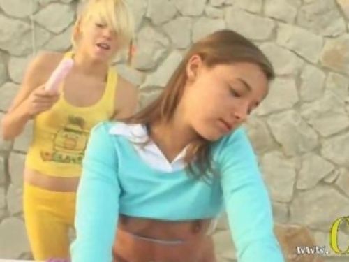 Alisa Tretyachenko (blonde in yellow) and probably Natasha Shy (in blue)