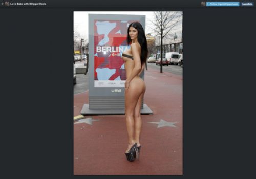 This is German model Micaela Schäfer, known for provocative dressing! http://boobiesworld.net/micaela-schaefer-naked-at-berlinale/