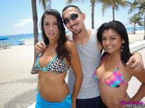 Whats the name of the girl on the right? Real Slut Party  Beach Sluts on Vacation