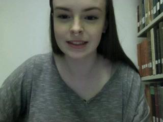 busty camgirl with pierced nipples flashing in library