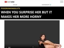Hot Brunette making a blowjob while drink piss