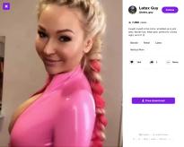 Pink latex catsuit blonde pigtails big boobs