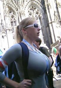Some unknown pilgrim on the https://en.wikipedia.org/wiki/World_Youth_Day_2005 in Cologne, Germany, see https://namethatpornstar.com/thread/846546