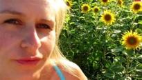 Pregnant blonde gets cum on her belly in a field