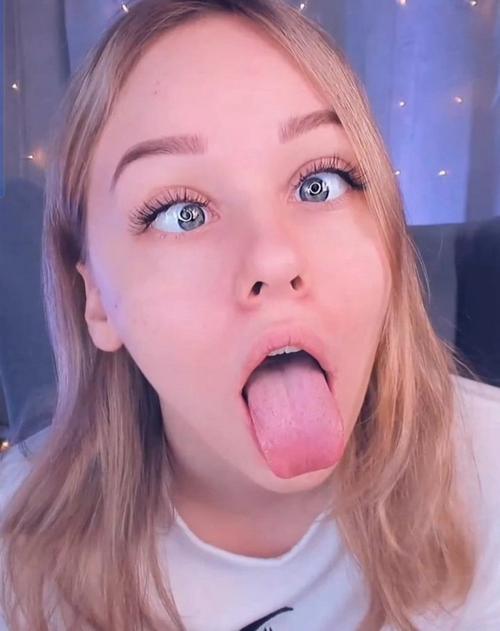 random cute ahegao blonde