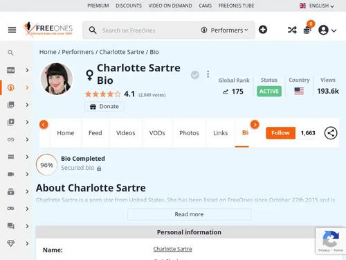 Charlotte Sartre
aka Charlotte Satre / Goth Charlotte / Victoria Vas Deferens