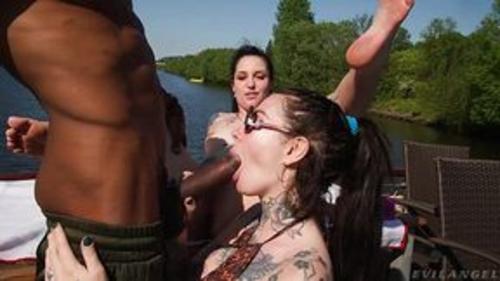 Megan Inky, Morea Black, Proxy Paige https://xgroovy.com/videos/350043/tattoed-bimbos-enjoy-their-boat-day-with-bbcs/