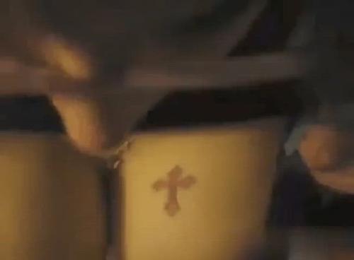 Girl with glasses and cross tattoo on left tit or thigh  name andor video please