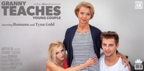   Romana,  Tyna Gold     - Granny teaches a young couple the ways of steamy sex  https://www.mature.nl/en/update/13824 