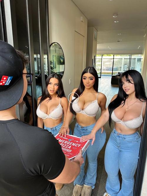 Lena The Plug on the left, Violet Myers in the middle, Salome Munoz on the right