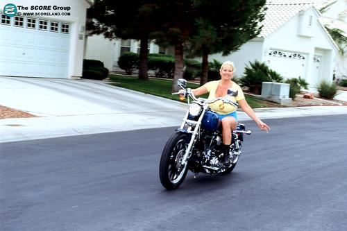 Badass biker chick Kayla Kleevage and her Harley Davidson Dyna Low Rider. video???